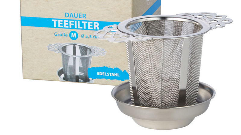 Dauerfilter mit Abtropfschale "Orient", Edelstahl (Durchmesser 5,5 cm)